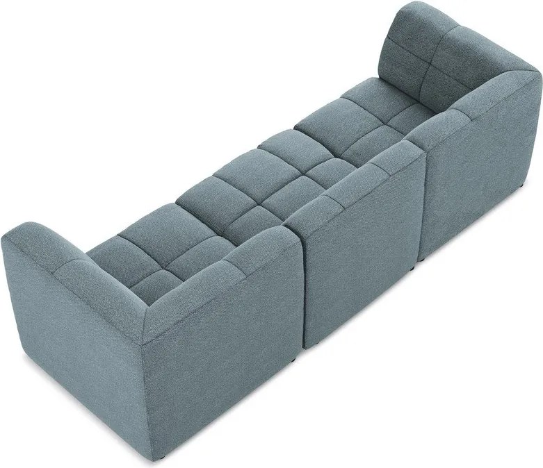 Niebieska sofa z materiału bouclé 255 cm Aloha – Makamii