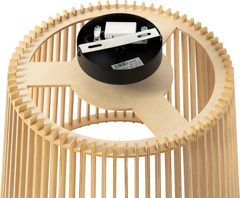 Rustykalna lampa sufitowa zewnętrzna drewniana IP44 - Jayla