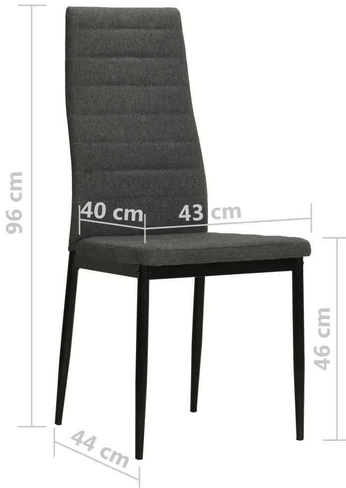 Komplet 4 ciemnoszarych minimalistycznych krzeseł - Chefer