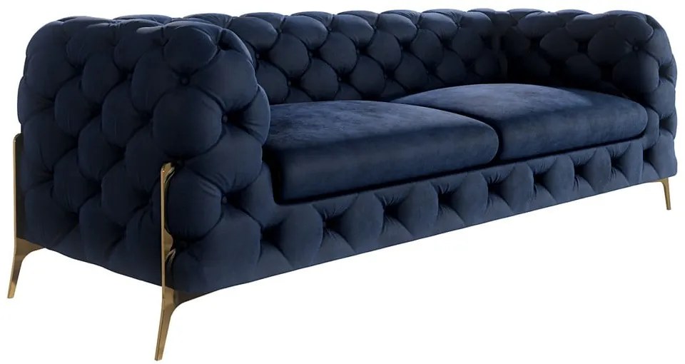 Ciemnoniebieska aksamitna sofa 225 cm Chelsea Bis – Ropez