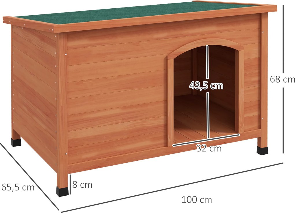 PawHut Buda dla psa Buda dla psa z drewna Buda dla psa XXL, 100 cm x 65,5 cm x 68 cm, Brąz + Zielony