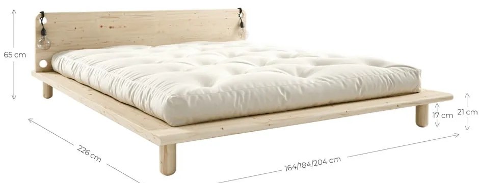 Łóżko dwuosobowe z drewna sosnowego ze stelażem 160x200 cm Peek – Karup Design