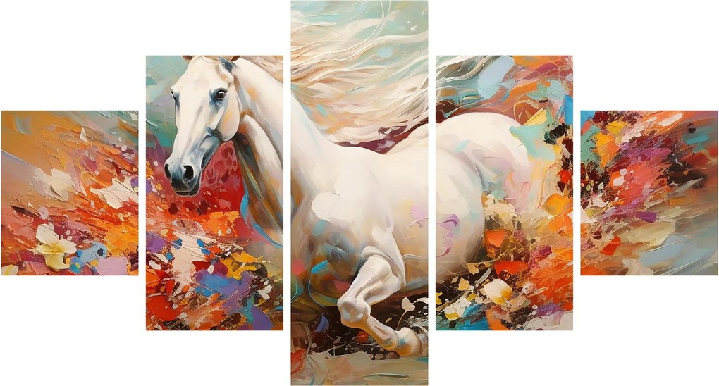 Obraz - Malowanie konia (125x70 cm)