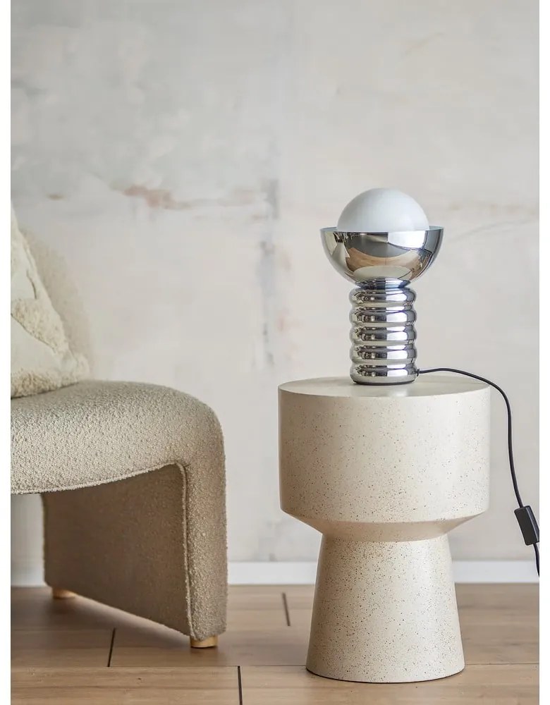 Lampa stołowa w kolorze srebra ze szklanym kloszem (wysokość 32 cm) Spike – Bloomingville