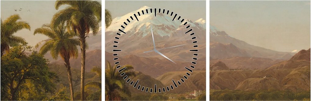 Obraz - Frederic Edwin Church, Tamaca Palms, reprodukcje (z zegarem) (90x30 cm)