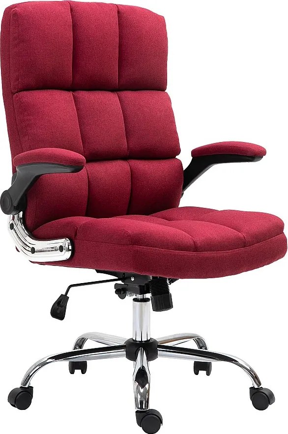 Krzesło biurowe MCW-J21,  tkanina/tekstylia czerwone wino