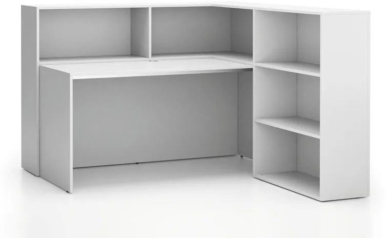 Zestaw biurowy narożny SEGMENT, prawy, biały