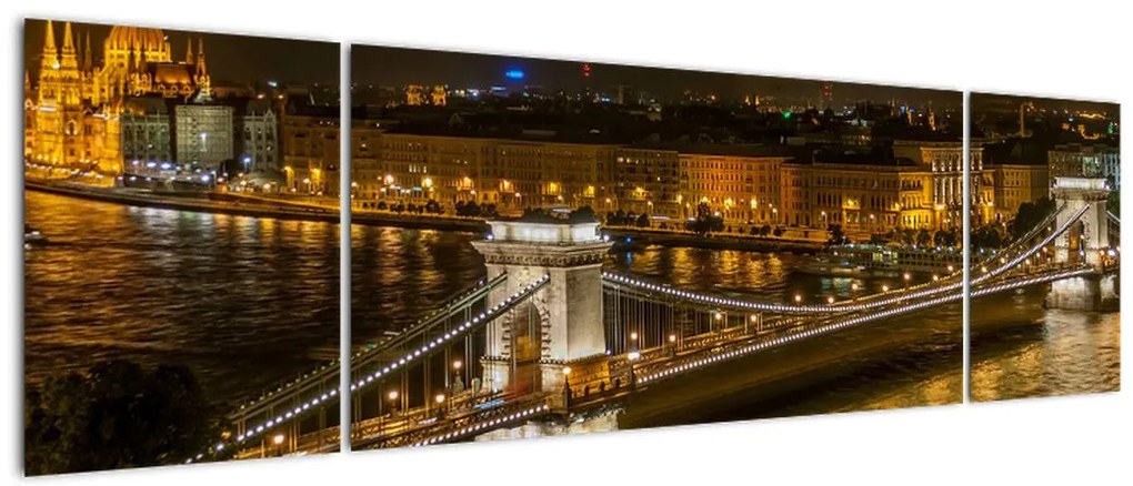 Obraz miasta nocą (170x50 cm)