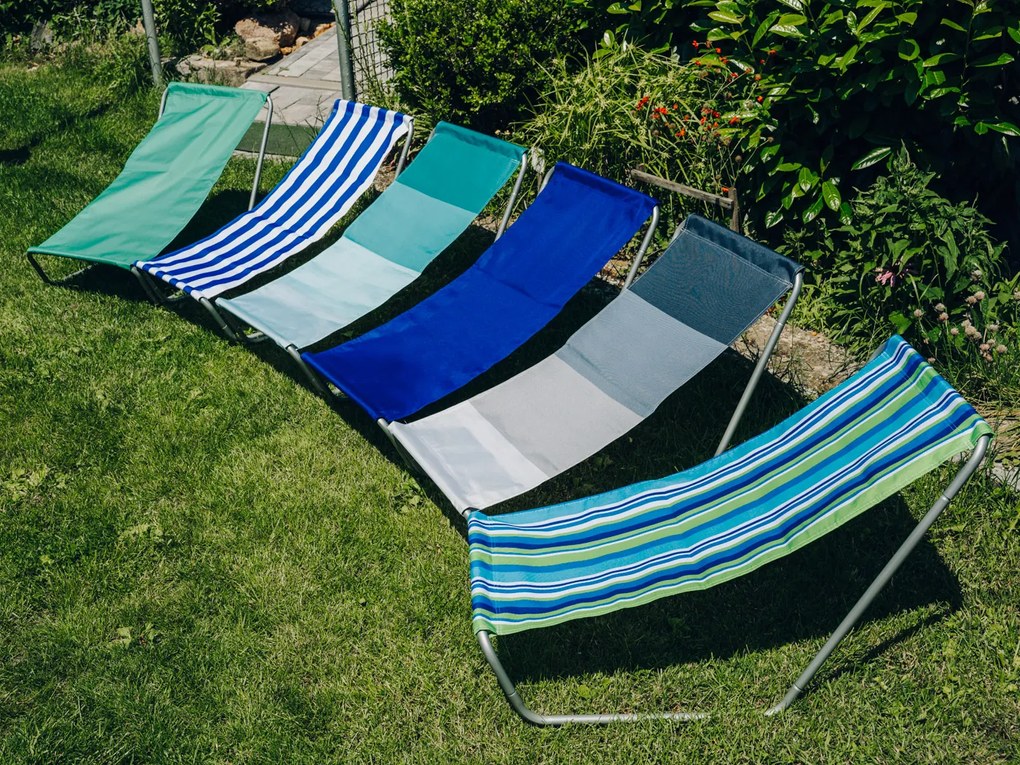 Składany leżak plażowy SAND, szare paski