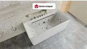 Wanna z hydromasażem wolnostojąca przyścienna biała - 1 osobowa - 470 l - 170 x 75 cm - KIRANA