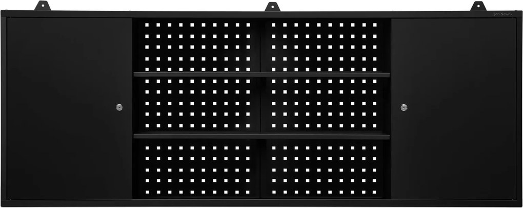 Ścienna szafka narzędziowa do warsztatu Leo All Black 160x20x60 cm czarna