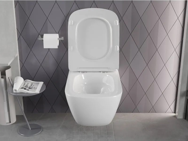 Mexen Timo miska wc Rimless Tornado z deską wolnoopadającą slim, duroplast, biała połysk - 30650200T