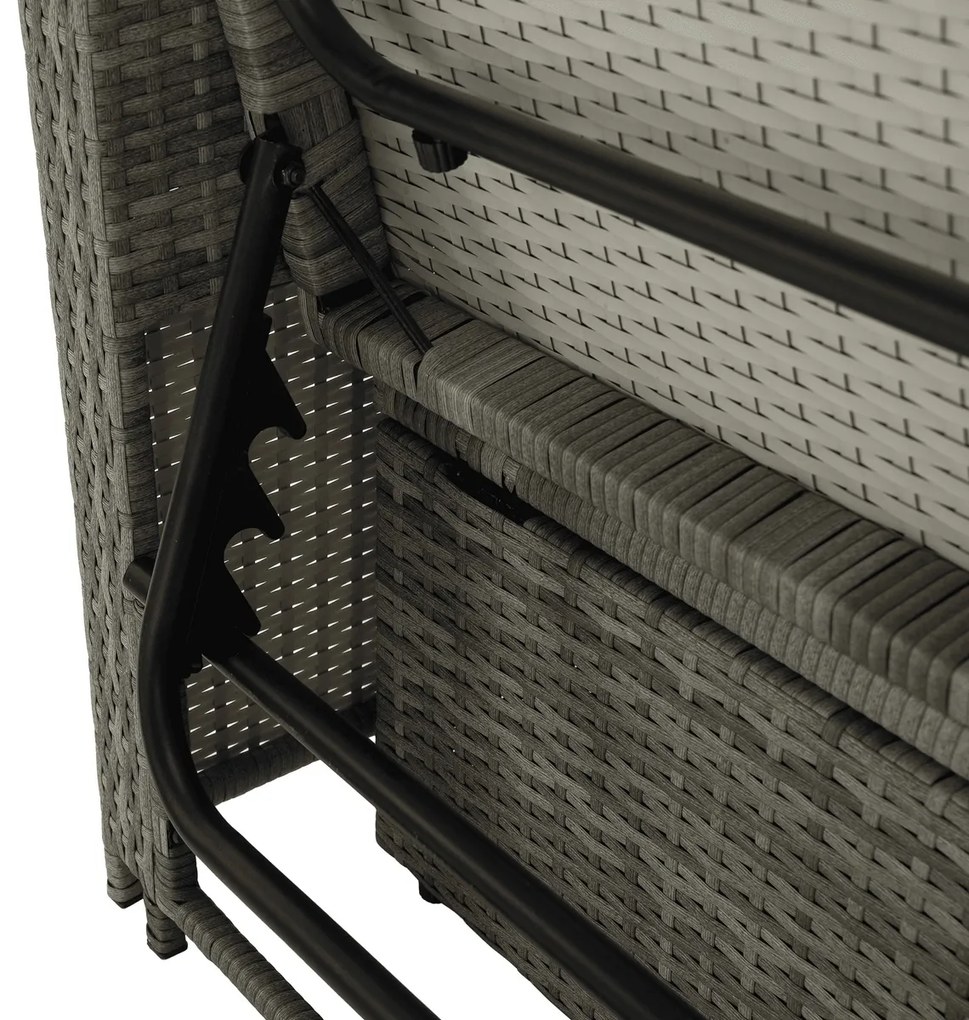 Sofa ogrodowa rattanowa MALORY, szary/naturalny