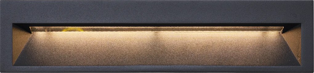 Nowoczesna lampa ścienna wpuszczana czarna 28 cm z LED IP65 - Mert