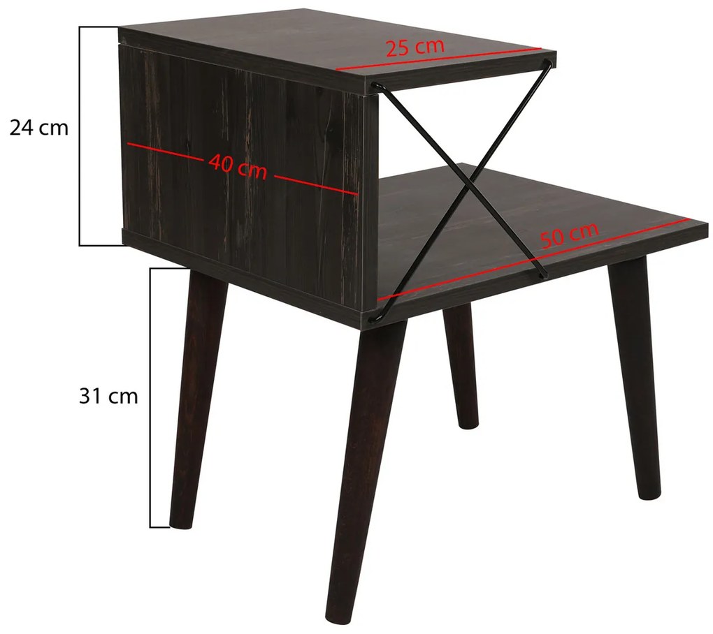Stolik nocny Cross Dark Brown