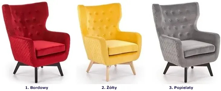 Popielaty fotel uszak P1-S48