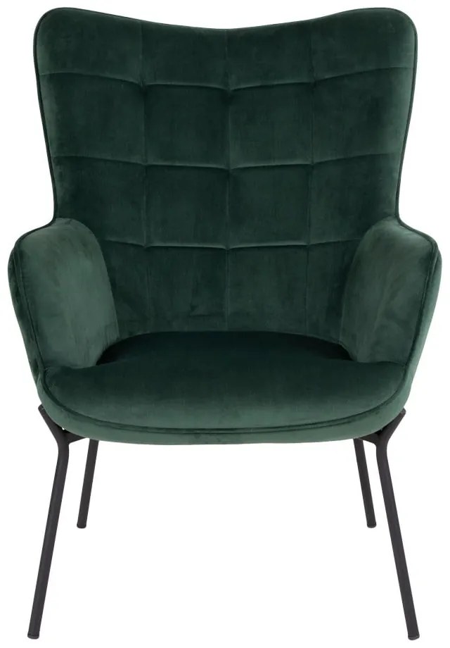 Zielony aksamitny fotel Glasgow – Bonami Essentials