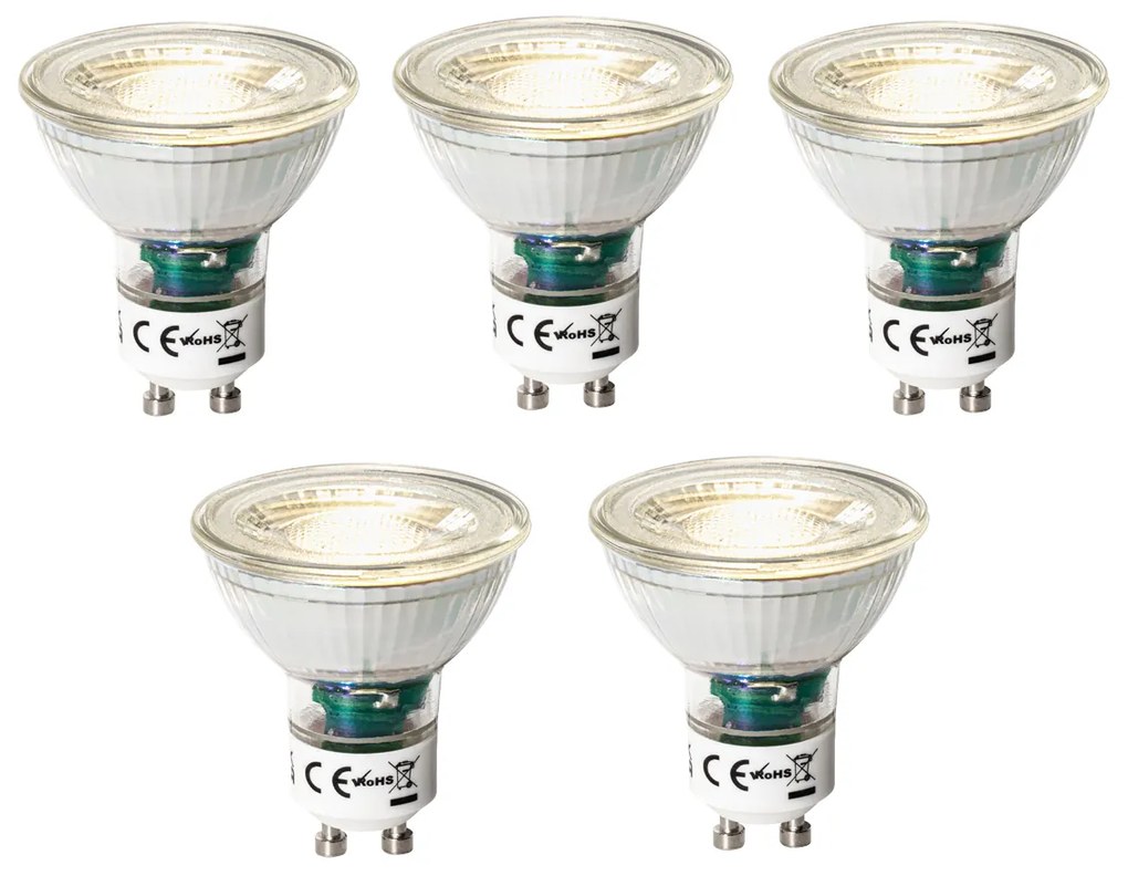 Zestaw 5 żarówek LED GU10 z 3-stopniową regulacją jasności 7W 600 lm 3000K