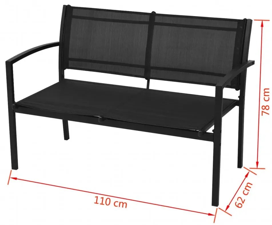 Komplet czarnych mebli ogrodowych T6-N83
