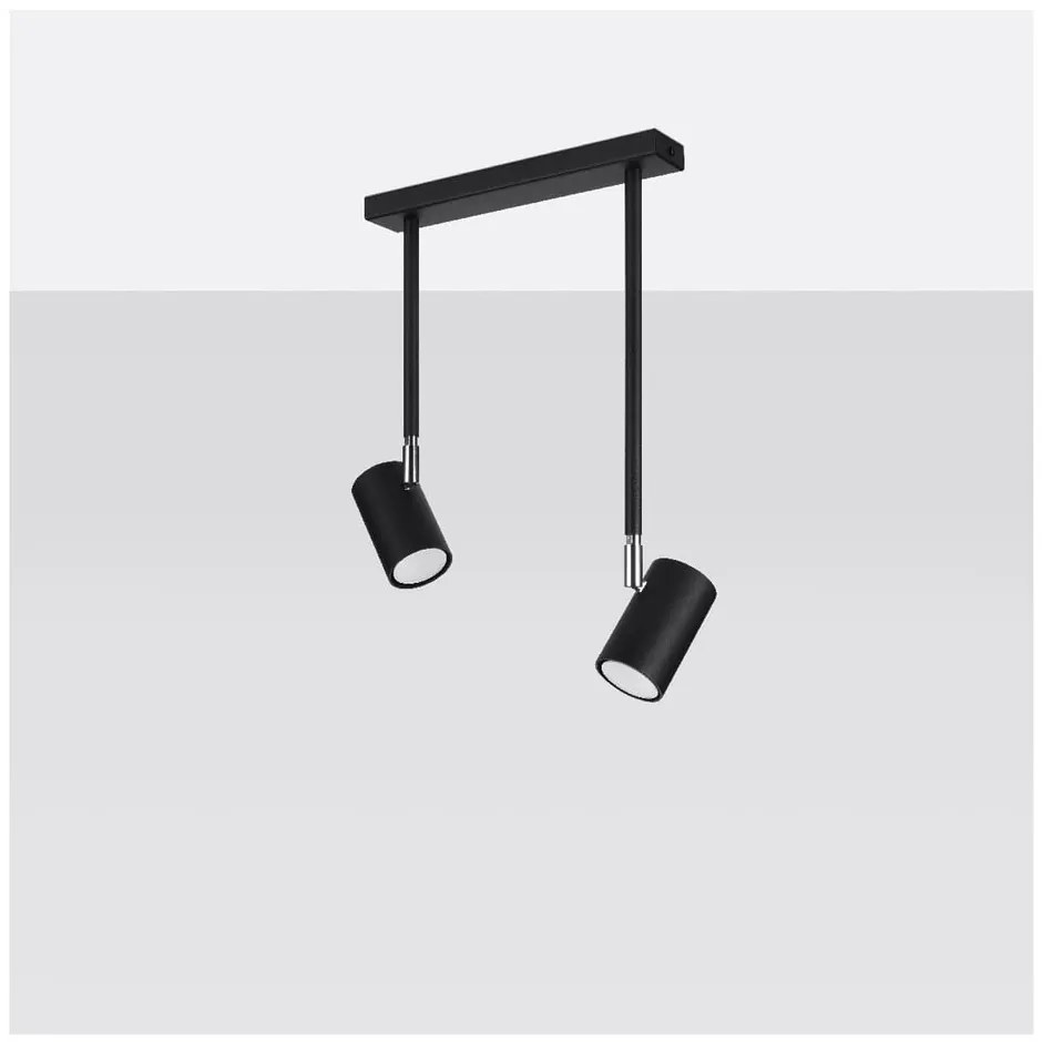 Czarna lampa punktowa 10x30 cm Jones – Sollux