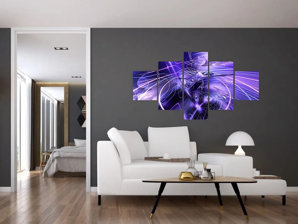 Obraz abstrakcji technicznej (125x70 cm)