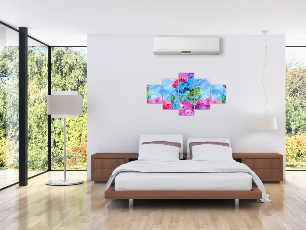 Obraz - Kolorowe fale (125x70 cm)