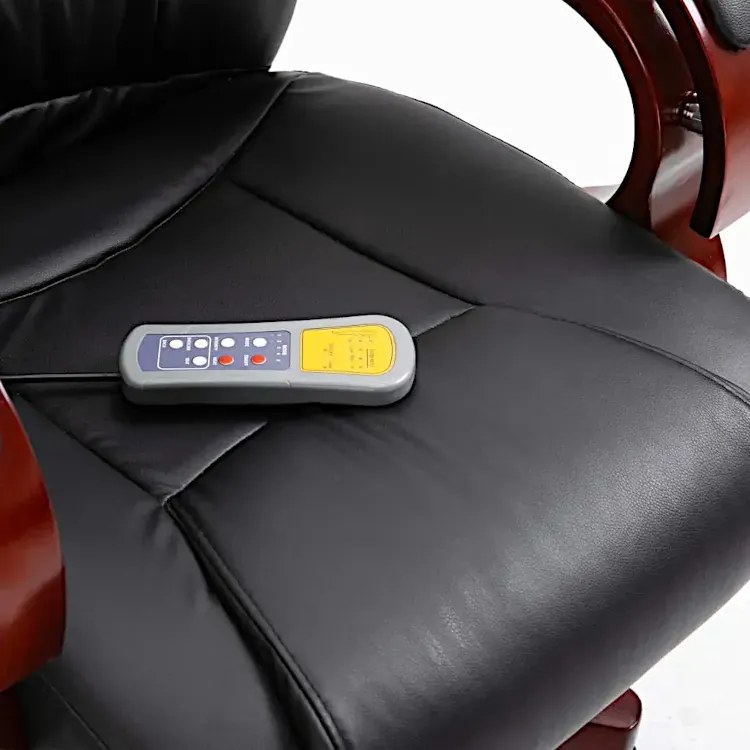 Czarne krzesło biurowe z ekoskóry - Pylios