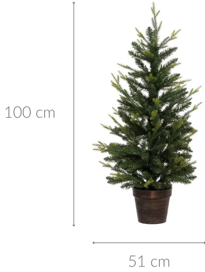 Sztuczna choinka w doniczce, 100 cm