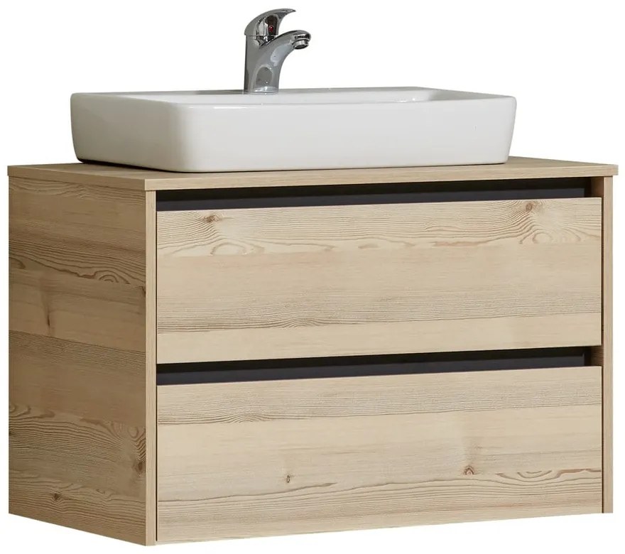 Blat łazienkowy w dekorze sosny w naturalnym kolorze Quickset 393 – Pelipal