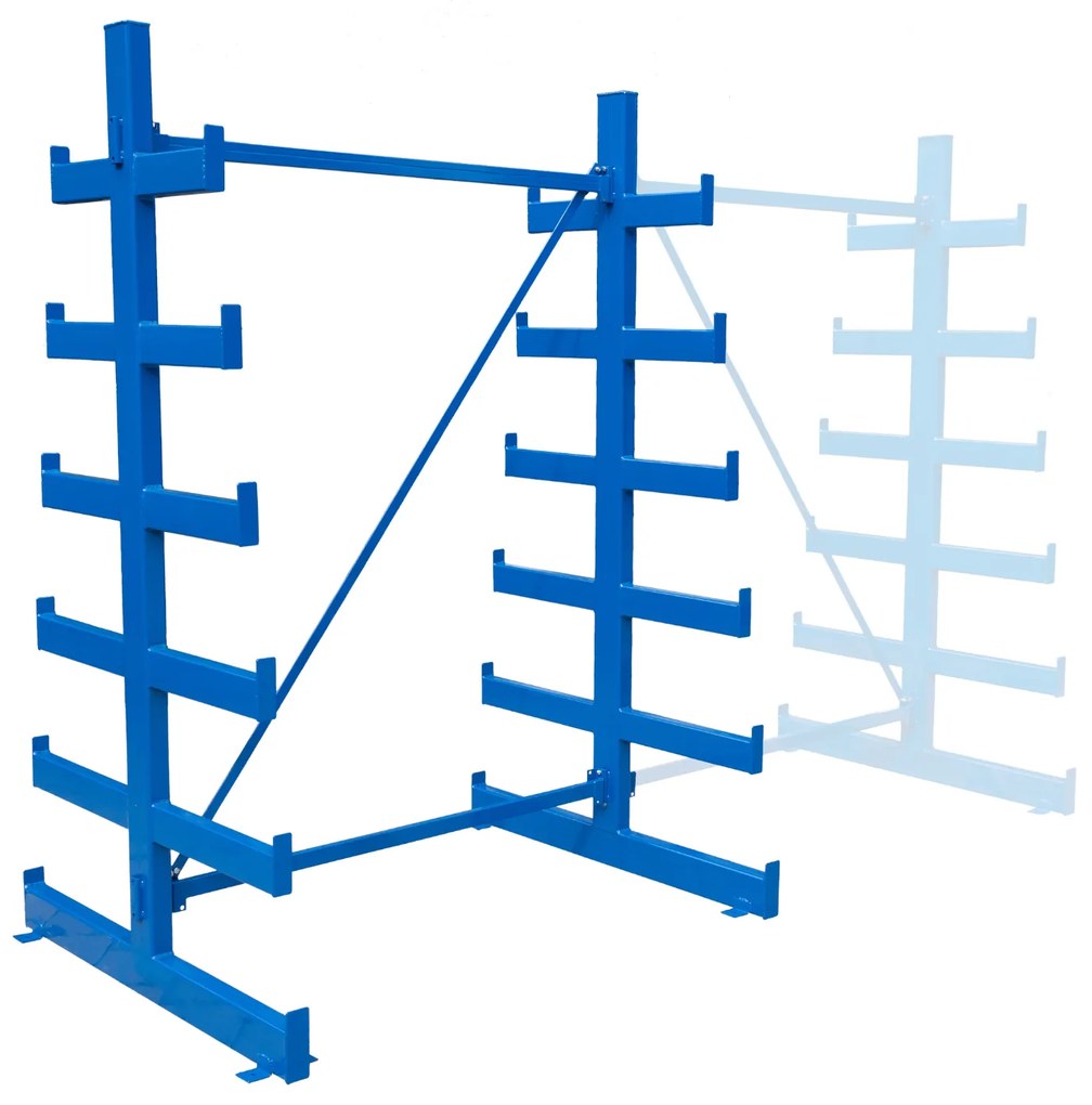Regał wspornikowy, choinkowy, dwustronny, 2000 x 1380 x 1144 mm, 6 półek