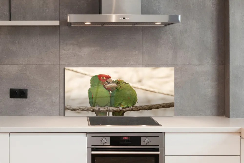 Panel szklany do Kuchni Stado Zielonych Papug