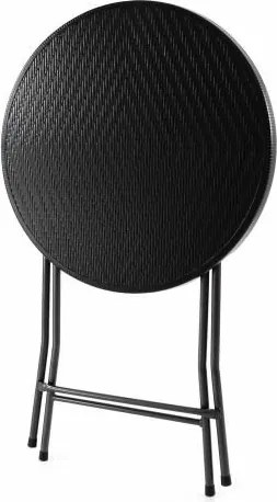 Okrągły stół ogrodowy - rattanowy wygląd 110 cm - czarny