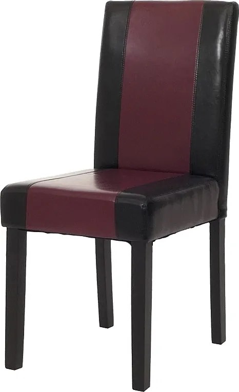 Krzesło do jadalni Littau,  czarny/czerwony, ciemne nogi