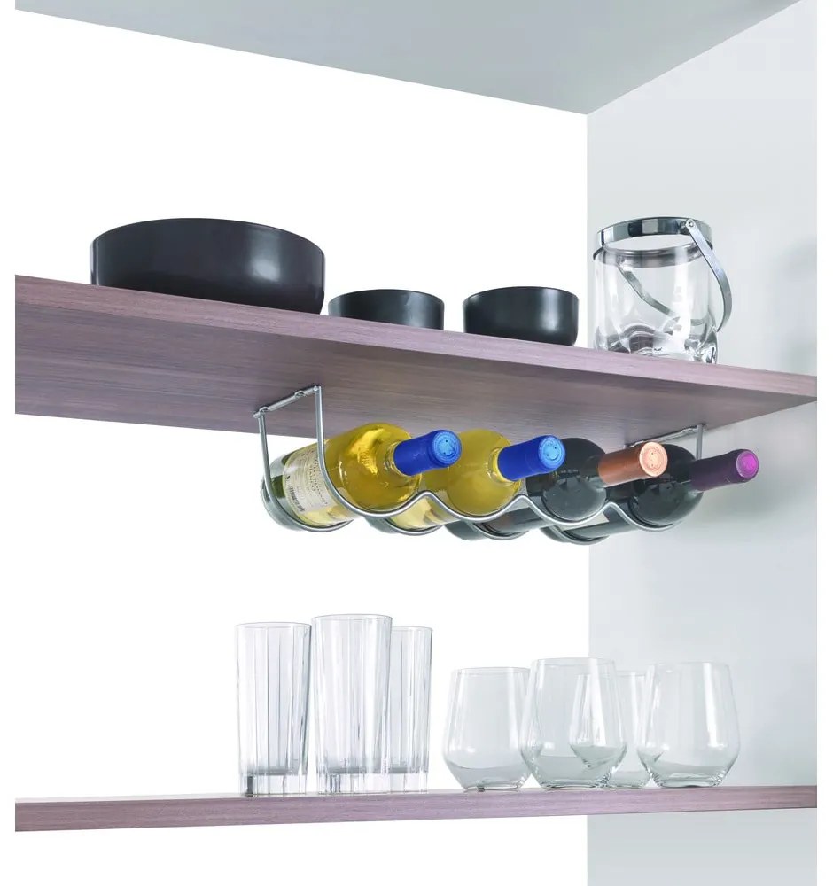 Metalowy stojak ścienny na wino liczba butelek 4 My-Bottle – Metaltex