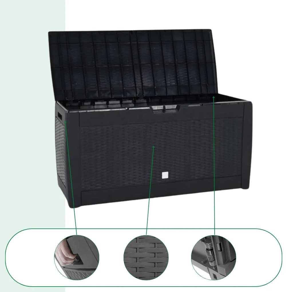 Skrzynia do przechowywania RATO, 310L, 119x48x60cm, antracytowa Prosperplast