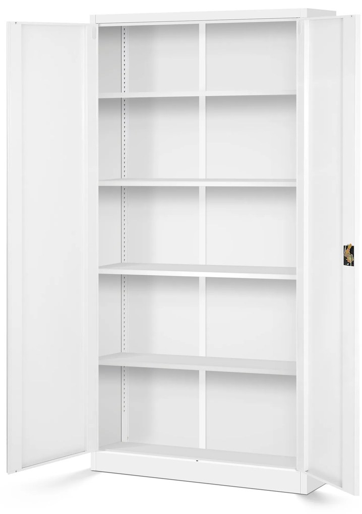 Zestaw 4x szafa biurowa metalowa na akta biała, 900x1850x400 mm: JAN