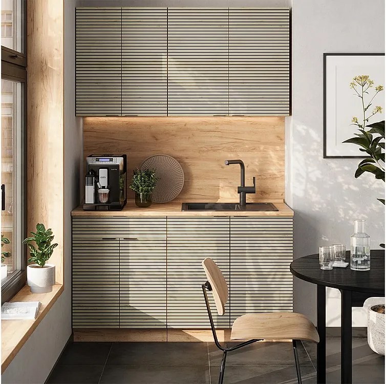 Kuchnia jednoosobowa panel dębowy/dąb goldkraft 140x46x81.6 fame-line