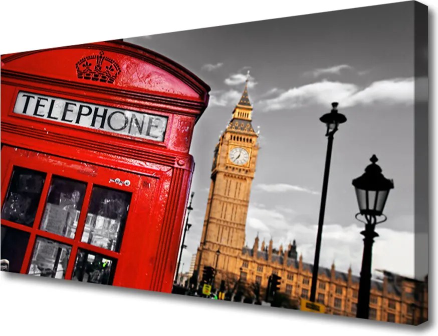 Obraz canvas Kultowa Budka Telefoniczna w Londynie