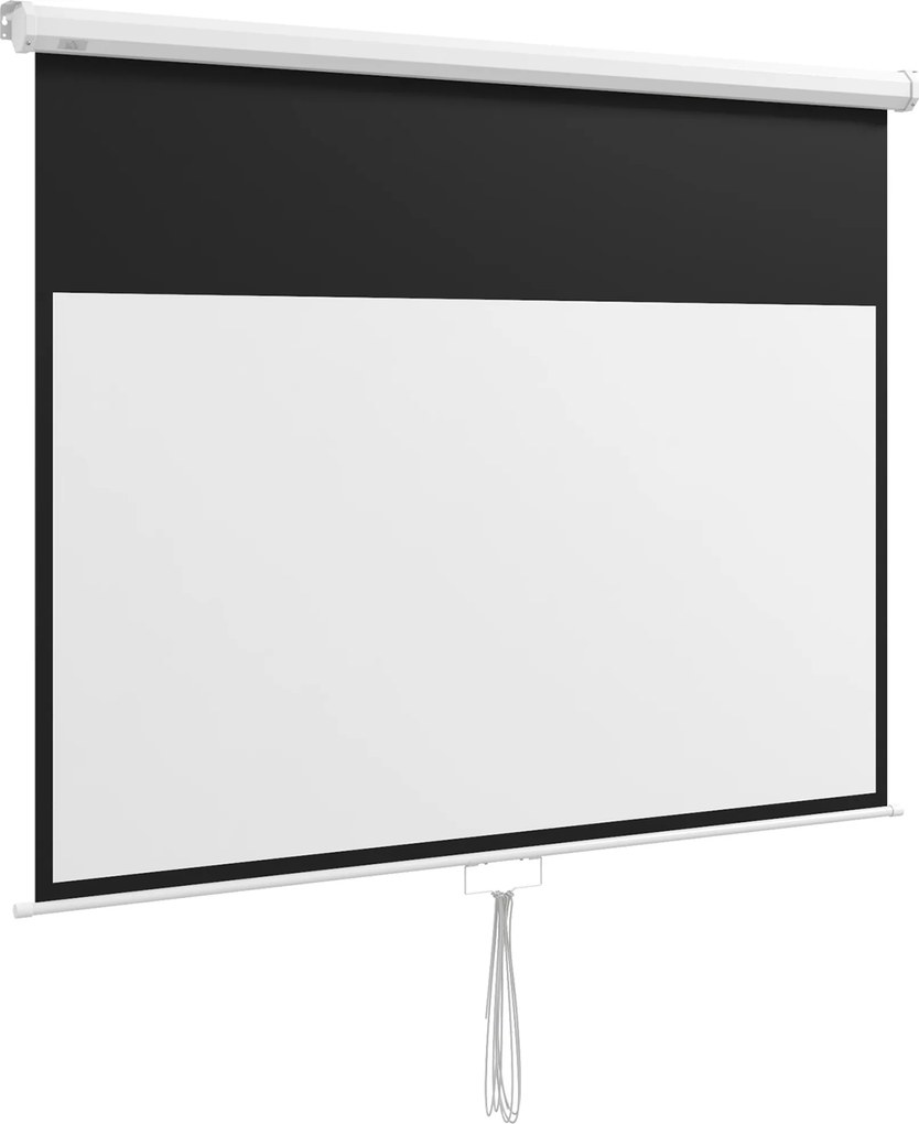 HOMCOM Ekran Projekcyjny, incl. Stojak, Montaż Ścienno-Sufitowy, Proporcje 16:9, 172x96 cm, Biały