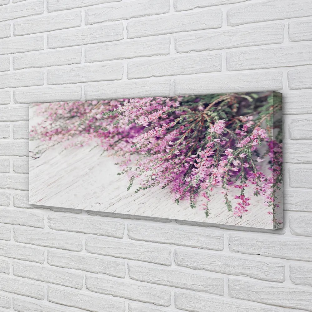 Duży obraz na płótnie Kwiaty na Deskach