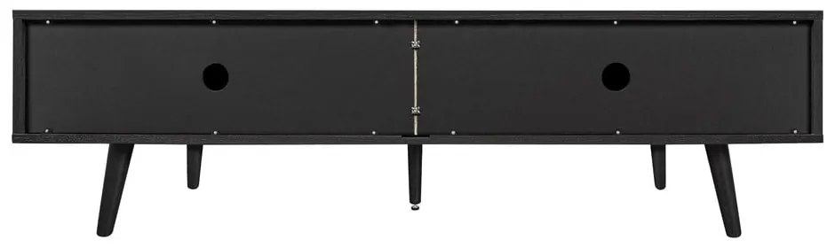 Czarna szafka pod TV w dekorze dębu 178x50x40 cm Rove – Woodman