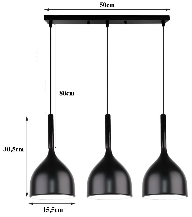 Lampa sufitowa loftowa metalowa wisząca AT30-3SZ-Black