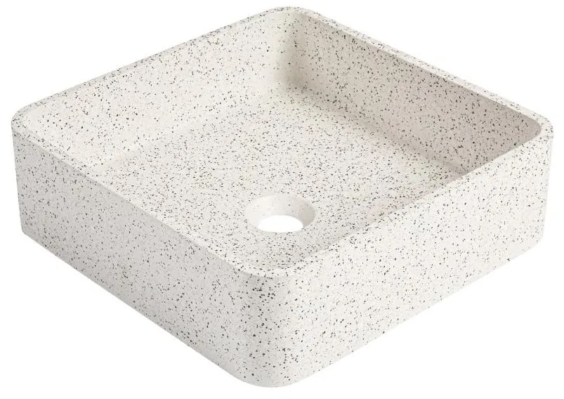 Umywalka nablatowa kwadratowa z lastryko- dł. 39 x szer. 39 cm – STOCHI