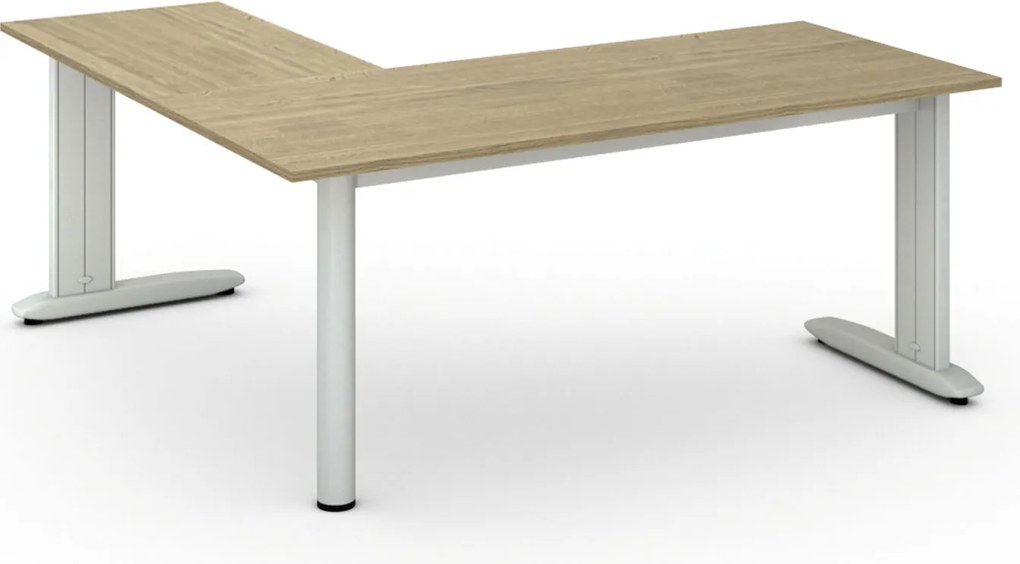 Narożne biurko PRIMO FLEXIBLE, 180x180 cm, dąb naturalny