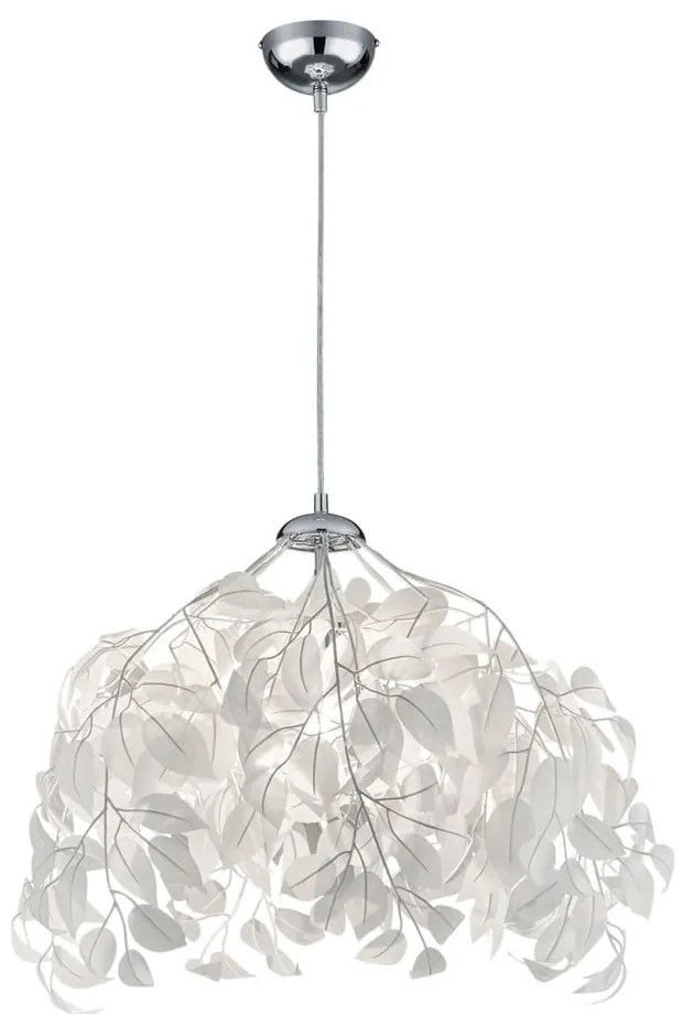 Biała lampa wisząca Trio Pendant Leavy, wys. 150 cm