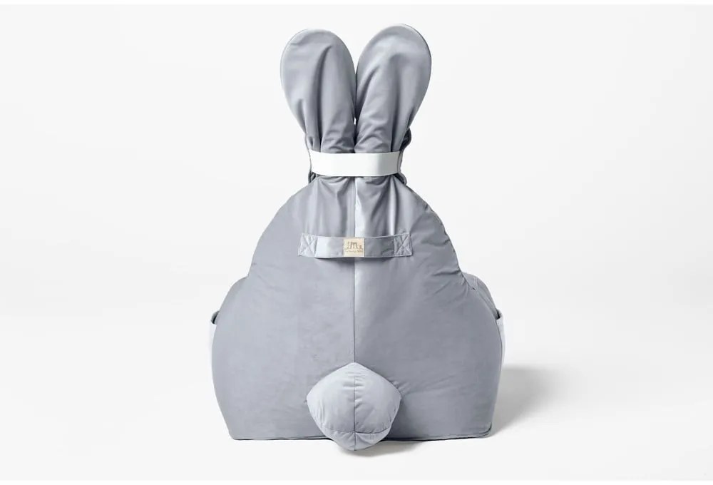 Jasnoszary dziecięcy worek do siedzenia Funny Bunny – The Brooklyn Kids
