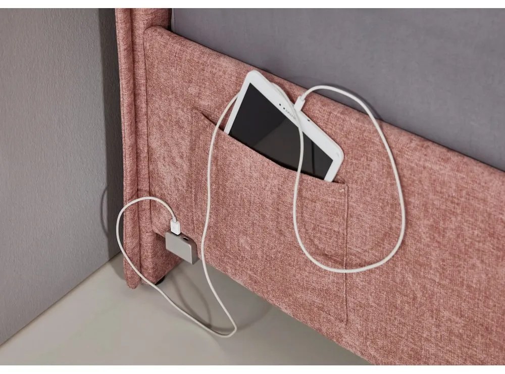 Różowe tapicerowane łóżko dziecięce bez stelaża 140x200 cm Fun – Meise Möbel