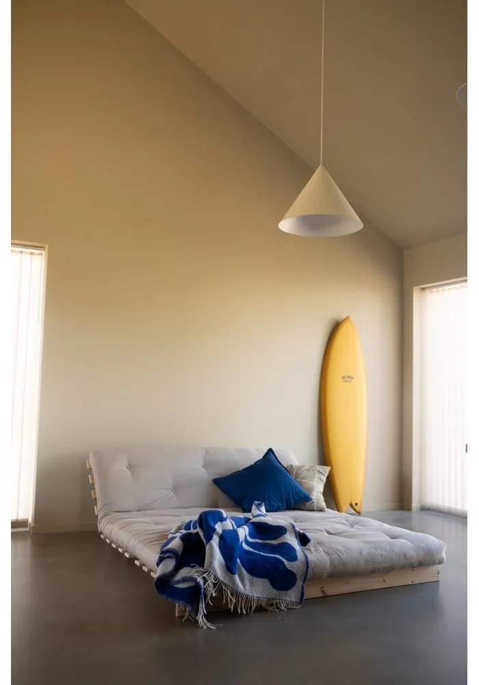 Biała/jasnoniebieska rozkładana sofa 160 cm Roots - Karup Design