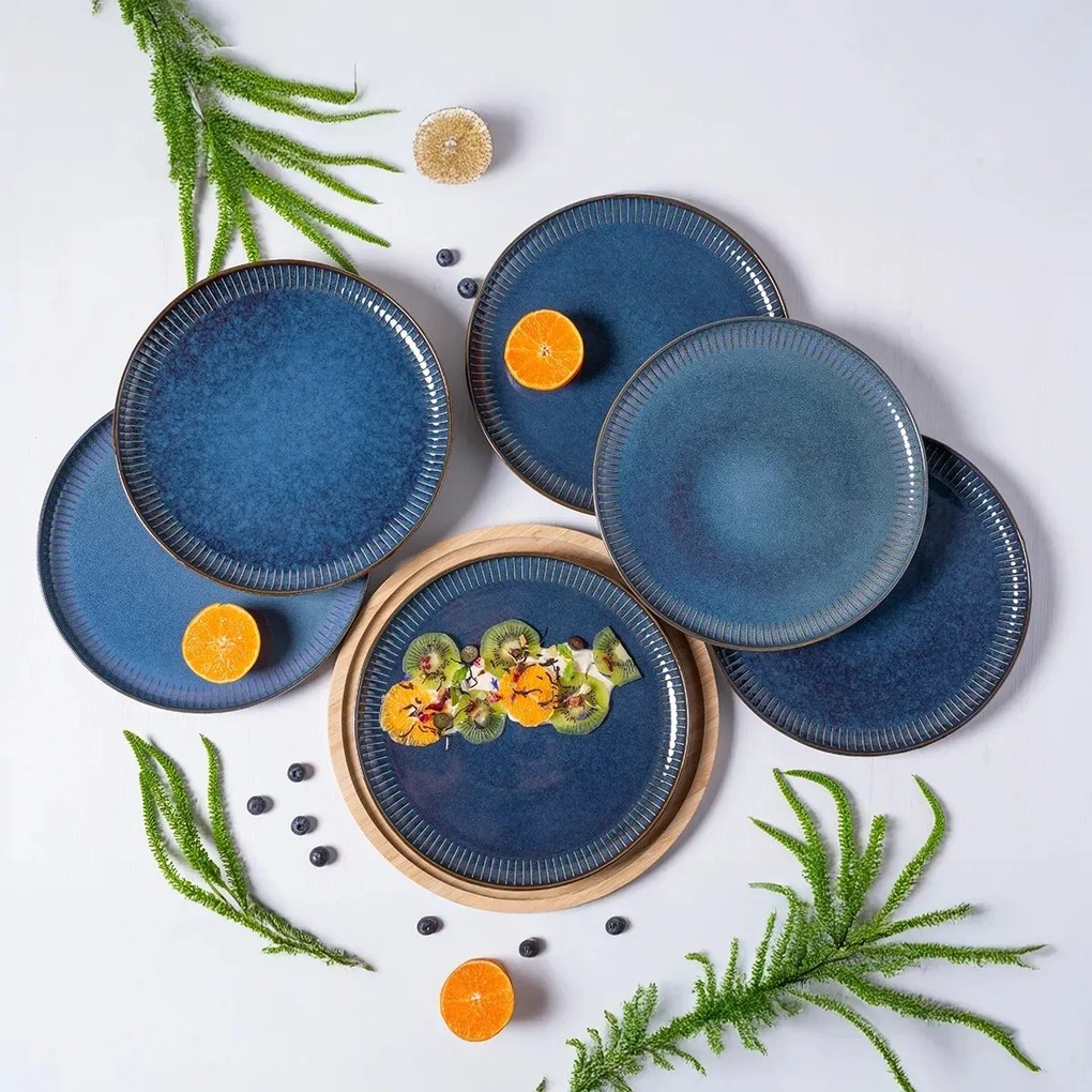 Altom Płytki talerz porcelanowy Reactive Stripes niebieski, 26 cm