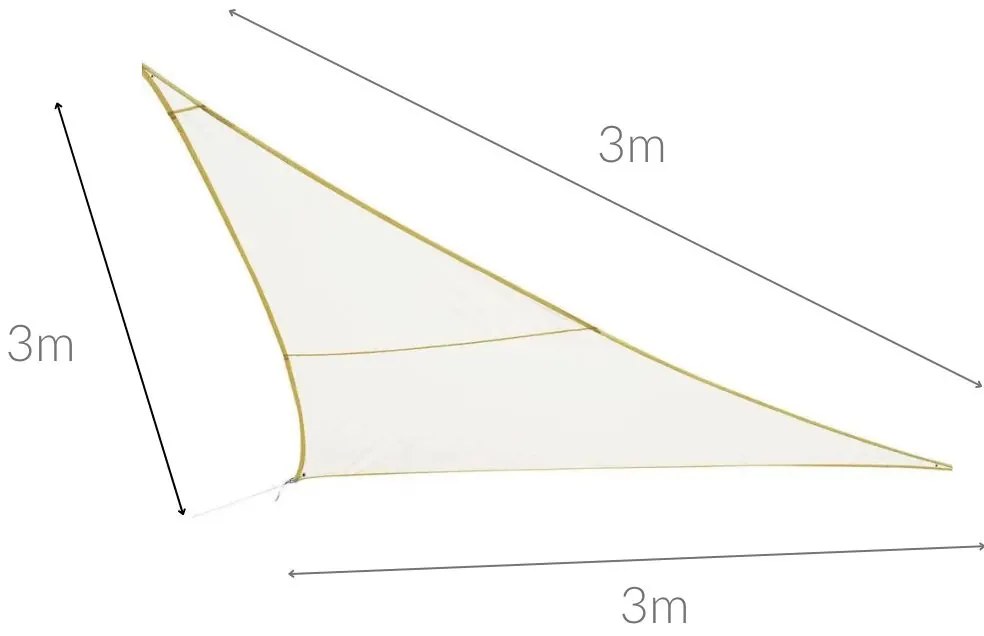 Żagiel przeciwsłoneczny Curacao, wodoodporny, 3 x 3 x 3 m
